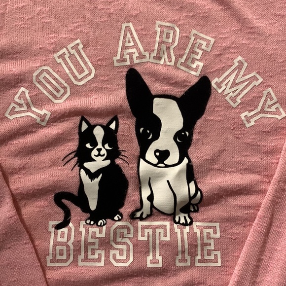 Thin pink sweater/long sleeve top from H&M with graphic on it. - Picture 3 of 4